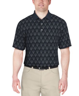 PGA TOUR - Men's Short Sleeve Ombre Jacquard Performance Polo Shirt