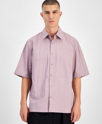 Mode of One - Men's Relaxed-Fit Cotton-Blend Shirt, Created for Macy's