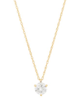 Macy's - Diamond Solitaire Three Prong Pendant 18" Necklace (1/2 ct. t.w.) in 14k Gold