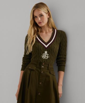 Lauren Ralph Lauren - Women's Cable-Knit Cotton Cricket Sweater