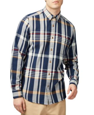 Ben Sherman - Men's Regular-Fit Herringbone Check Button-Down Shirt