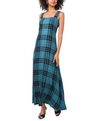 Vince Camuto - Women's Plaid Smocked-Back Maxi Dress