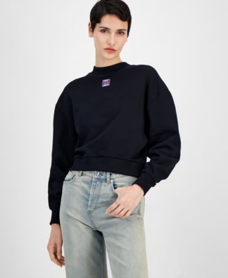 HUGO - Women's Deflorine Cotton Logo Drop-Shoulder Sweatshirt