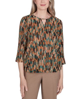 Alfred Dunner - Petite Chenille Vertical Texture Top