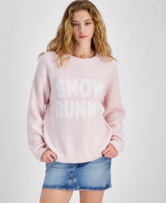 Hippie Rose - Juniors' Snow Bunny Drop-Shoulder Sweater