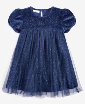 Epic Threads - Toddler Girls Short-Sleeve Glitter Velour Tulle Dress
