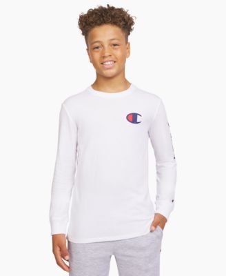 Champion - Big Boys Long-Sleeve Signature Logo Graphic T-Shirt