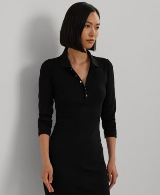 Lauren Ralph Lauren - Women's Rib-Knit Cotton-Blend Polo Dress