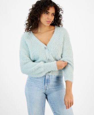 GUESS - Women's Keyla Rhinestone-Button Cardigan Sweater