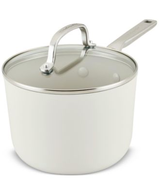 KitchenAid - 3-Qt. Ceramic Nonstick Saucepan, Porcelain White
