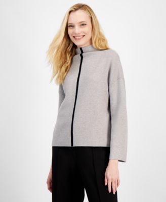 T Tahari - Women's Funnel-Neck Knit Top