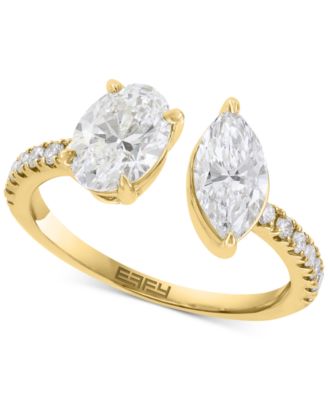 EFFY Collection - Lab Grown Diamond Mixed-Cut Cuff Ring (1-7/8 ct. t.w.) in 14k Gold