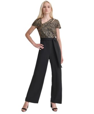 DKNY - Women's Shoulder-Cutout Asymmetric Jumpsuit