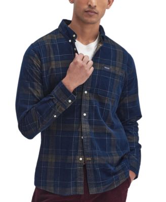 Barbour - Men's Tailored-Fit Highland Check Button Down Corduroy Shirt