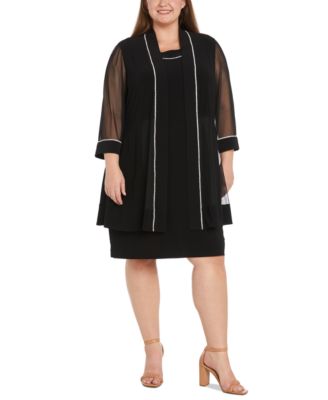 R & M Richards - Plus Size Rhinestone-Trim Jacket & Sheath Dress