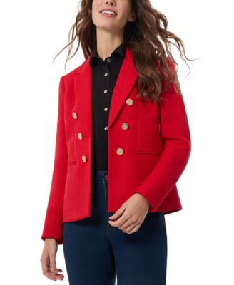 Jones New York - Petite Faux-Double Breasted Tweed Blazer