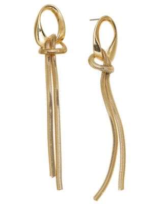 I.N.C. International Concepts - Gold-Tone Knotted Linear Drop Earrings