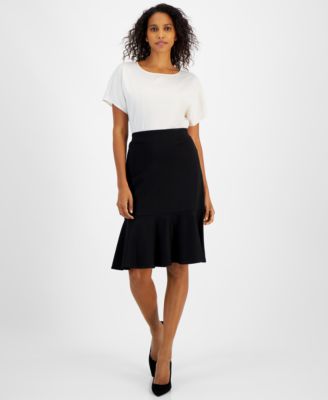 Kasper - Women's Flounce-Hem Pencil Skirt