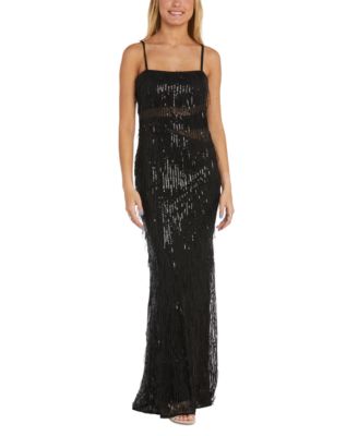 Morgan & Company - Juniors' Sequined Fringe Gown