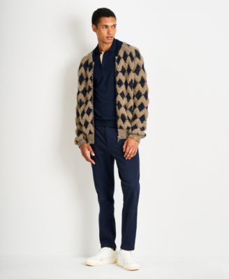 SCOTCH & SODA - Men's Textured Jacquard Zip-Front Diamond Pattern Jacket