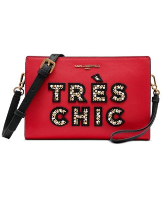 KARL LAGERFELD PARIS - Crystal Embellished Wristlet Crossbody