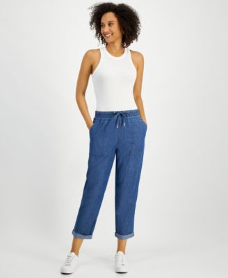 Nautica Jeans - Women's Chambray Cuffed Jogger Pants