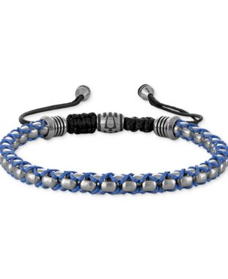 Bulova - Stainless Steel Icon Beaded Bolo Bracelet