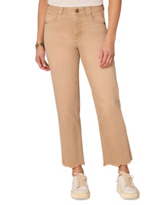 Democracy - Petite AbSolution High-Rise Round Up Destroyed Scalloped-Hem Boyfriend Jeans