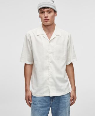 Mode of One - Men's Textured Short Sleeve Button-Front Shirt