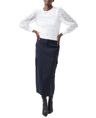 French Connection - Women's Luvvy Contrast-Sleeve Sweater