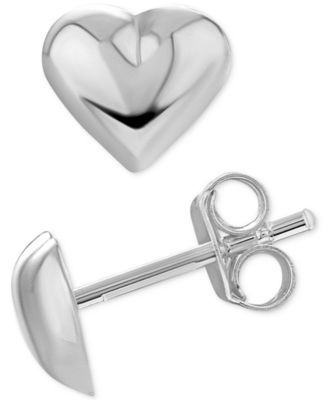 Giani Bernini - Puff Heart Stud Earrings in Sterling Silver