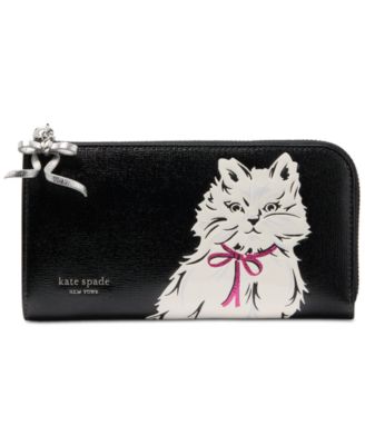 kate spade new york - Whiskers Saffiano Leather Zip Around Continental Wallet