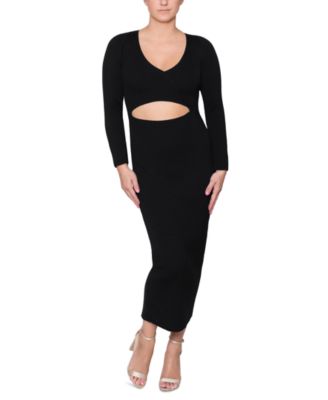 RACHEL Rachel Roy - Women's Textured Cutout Midi Dress