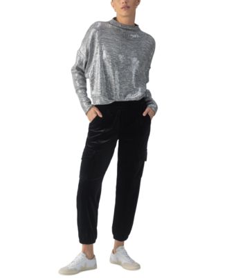 Sanctuary - Women's Sequinned Funnel-Neck Top