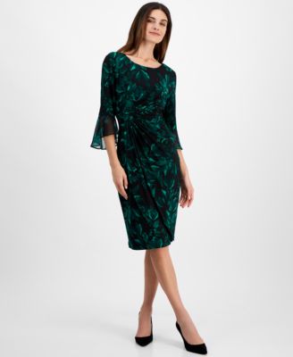 Connected - Women's 3/4-Sleeve Printed Sheath Dress