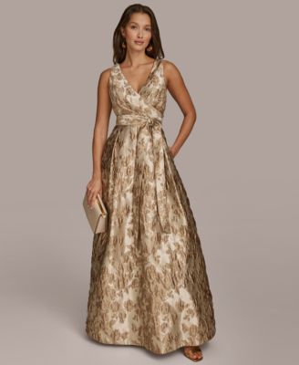 Donna Karan New York - Women's Surplice-Neck Tie-Waist Gown