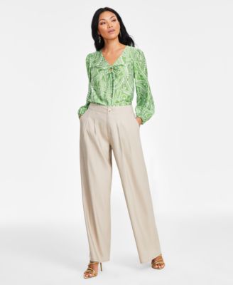 I.N.C. International Concepts - Women's Pleated Wide-Leg Pants