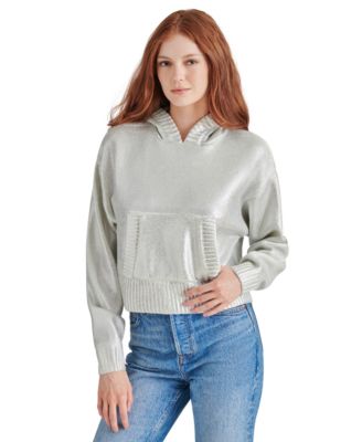 Steve Madden - Women's Cameran Metallic Hooded Sweater