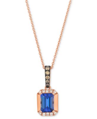 Le Vian - Tanzanite (3/4 ct. t.w.) & Diamond (1/6 ct. t.w.) 20" Adjustable Pendant Necklace in 14k Rose Gold