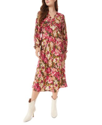 Sam Edelman - Women's Illora Floral-Print Ruffled Midi Dress