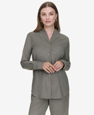 Halston - Women's Mock-Neck Shirt