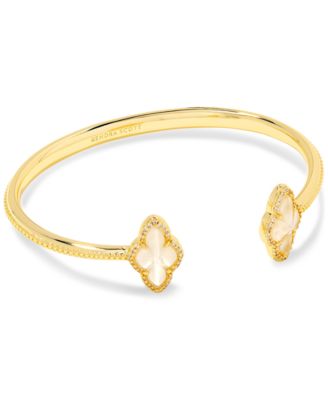 Kendra Scott - 14k Gold-Plated Pav&eacute;-Framed Stone Cuff Bracelet