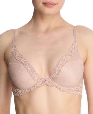 Natori - Feathers Contour Plunge Lace-Trim Bra 730023