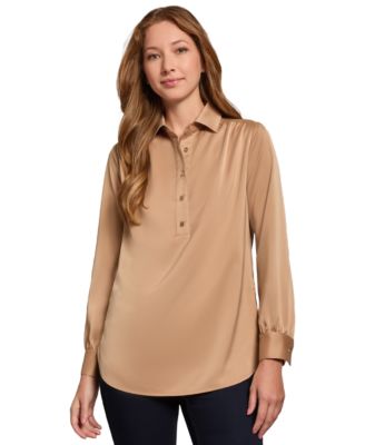 Jones New York - Women's Crepe Half-Placket Side-Button Tunic
