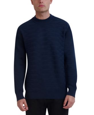KARL LAGERFELD PARIS - Men's Slim Fit Textured Crewneck Long Sleeve Sweater