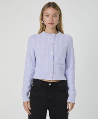 French Connection - Women's Metallic Tweed Knit Cardigan