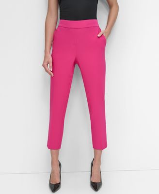 DKNY - Petite High Rise Cropped Pull-On Pants