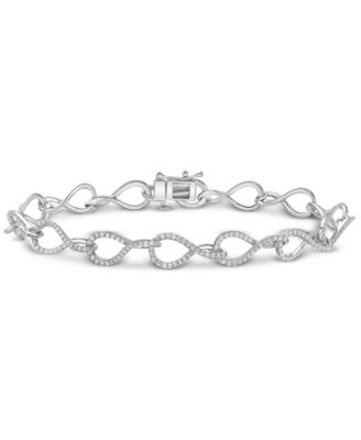 Macy's - Diamond Infinity Link Bracelet (1 ct. t.w.) in Sterling Silver