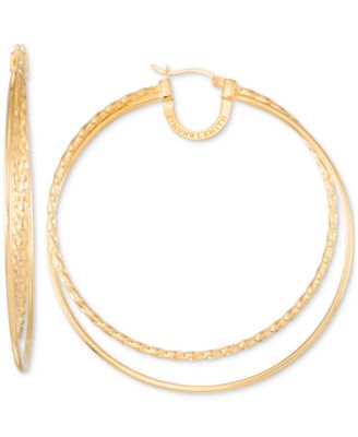 Simone I. Smith - Polished Double Rope Hoop Earrings in 18k Yellow Gold Over Sterling Silver