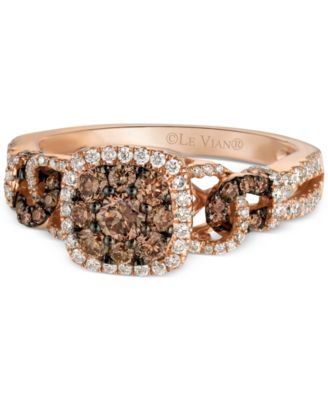 Le Vian - Chocolatier Chocolate Diamond & Vanilla Diamond Ring (7/8 ct. t.w.) in 14k Strawberry Gold